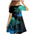 Personalised Polynesia Fishing Family Matching Mermaid Dress and Hawaiian Shirt With Maori Hei Matau Fish Hook Turquoise Art LT9 - Wonder Print Shop