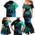 Personalised Polynesia Fishing Family Matching Mermaid Dress and Hawaiian Shirt With Maori Hei Matau Fish Hook Turquoise Art LT9 - Wonder Print Shop