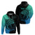 Personalised Polynesia Fishing Hoodie With Maori Hei Matau Fish Hook Turquoise Art - Wonder Print Shop