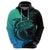 Personalised Polynesia Fishing Hoodie With Maori Hei Matau Fish Hook Turquoise Art - Wonder Print Shop