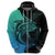 Personalised Polynesia Fishing Hoodie With Maori Hei Matau Fish Hook Turquoise Art - Wonder Print Shop