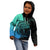 Personalised Polynesia Fishing Kid Hoodie With Maori Hei Matau Fish Hook Turquoise Art - Wonder Print Shop