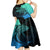 Personalised Polynesia Fishing Kid Short Sleeve Dress With Maori Hei Matau Fish Hook Turquoise Art - Wonder Print Shop