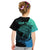 Personalised Polynesia Fishing Kid T Shirt With Maori Hei Matau Fish Hook Turquoise Art - Wonder Print Shop