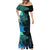 Personalised Polynesia Fishing Mermaid Dress With Maori Hei Matau Fish Hook Turquoise Art - Wonder Print Shop
