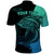 Personalised Polynesia Fishing Polo Shirt With Maori Hei Matau Fish Hook Turquoise Art - Wonder Print Shop