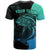 Personalised Polynesia Fishing T Shirt With Maori Hei Matau Fish Hook Turquoise Art - Wonder Print Shop