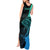 Personalised Polynesia Fishing Tank Maxi Dress With Maori Hei Matau Fish Hook Turquoise Art - Wonder Print Shop
