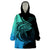 Personalised Polynesia Fishing Wearable Blanket Hoodie With Maori Hei Matau Fish Hook Turquoise Art - Wonder Print Shop