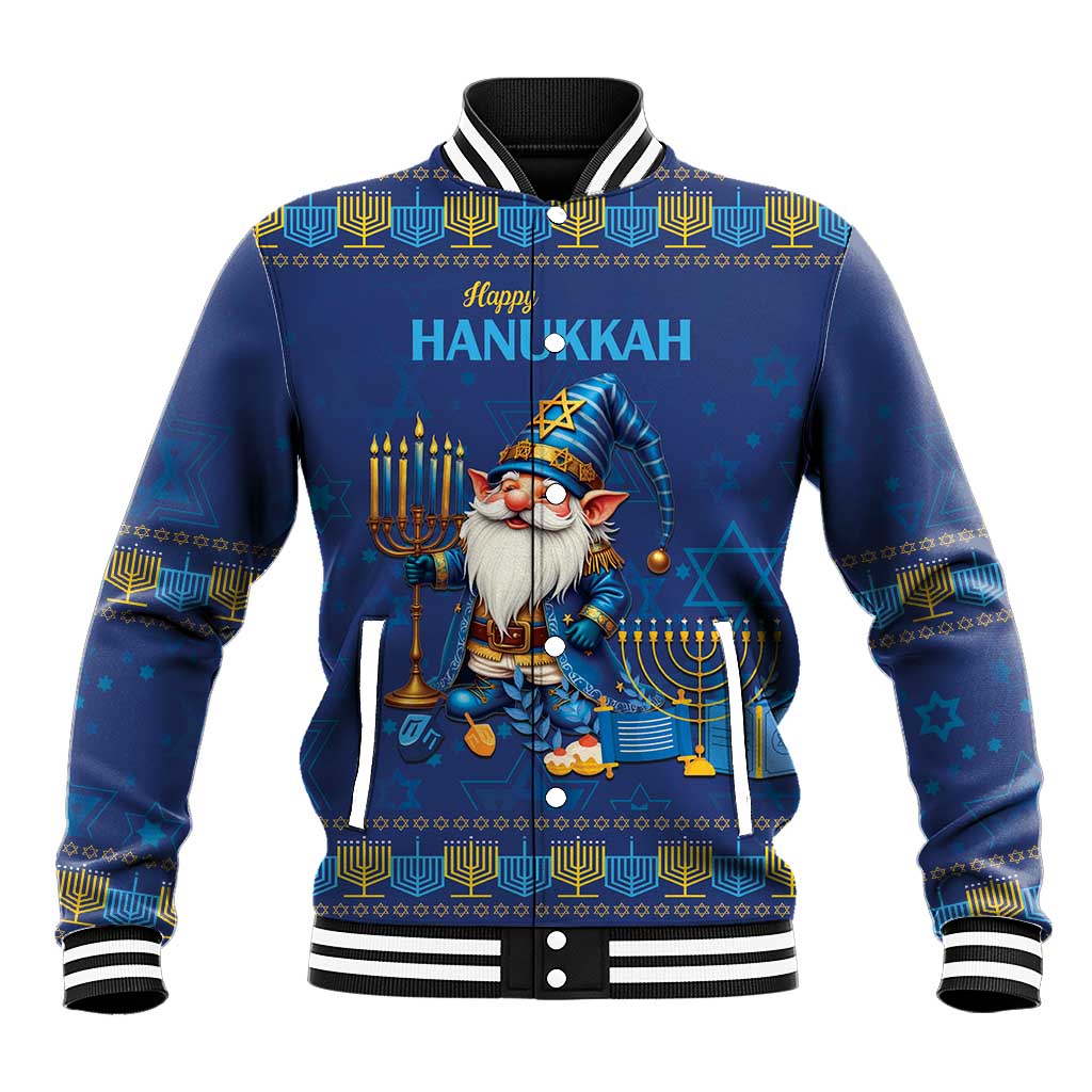 Hanukkah Jewish Star of David Baseball Jacket Chilling With My Gnomies LT9 - Wonder Print Shop