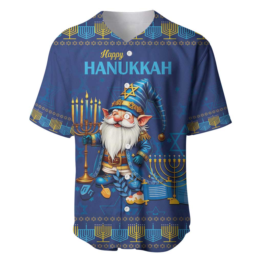 Hanukkah Jewish Star of David Baseball Jersey Chilling With My Gnomies LT9 - Wonder Print Shop