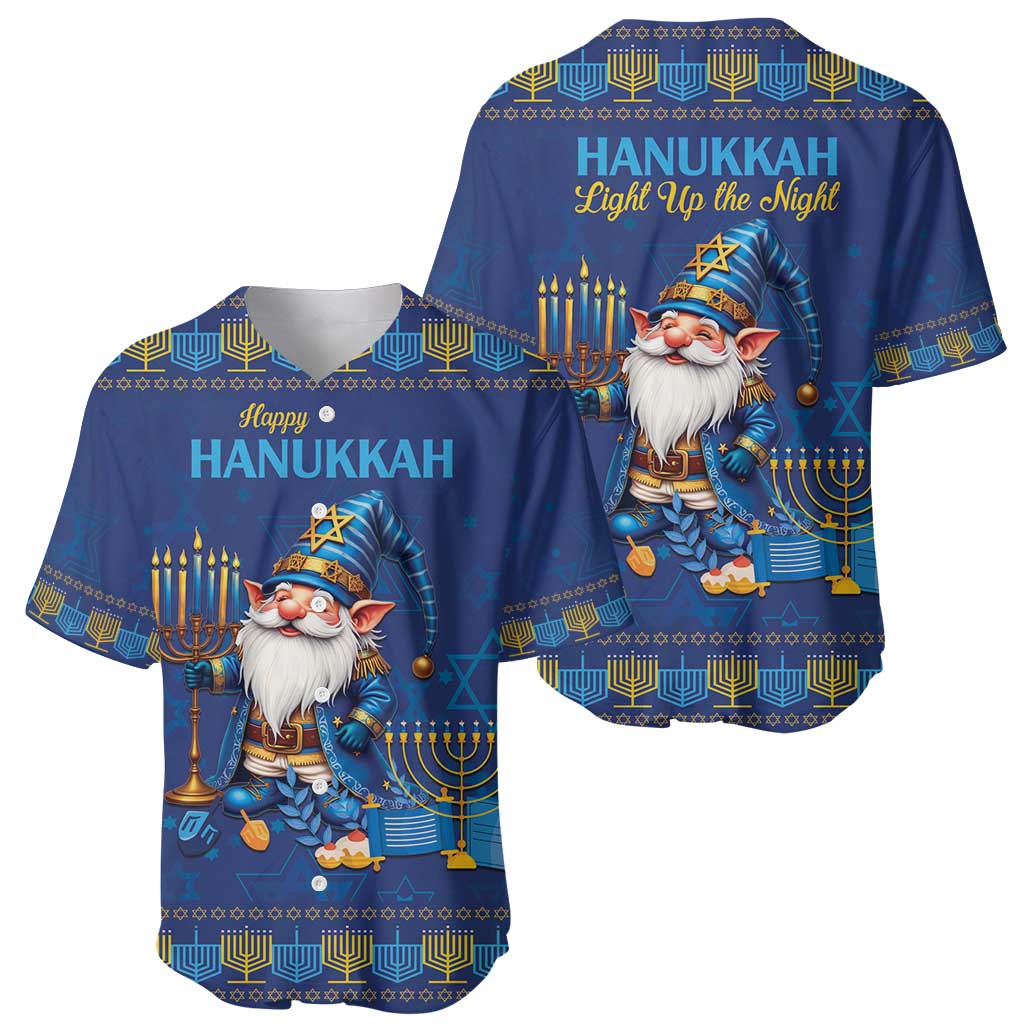 Hanukkah Jewish Star of David Baseball Jersey Chilling With My Gnomies LT9 - Wonder Print Shop