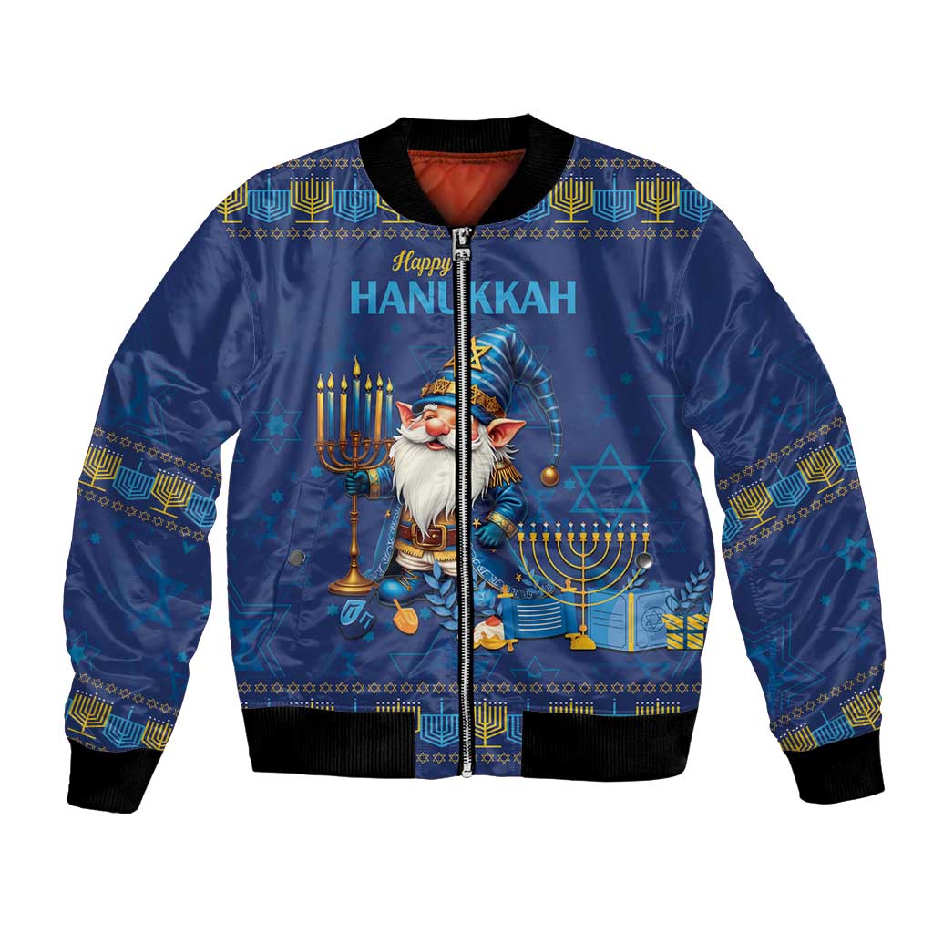 Hanukkah Jewish Star of David Bomber Jacket Chilling With My Gnomies LT9 - Wonder Print Shop