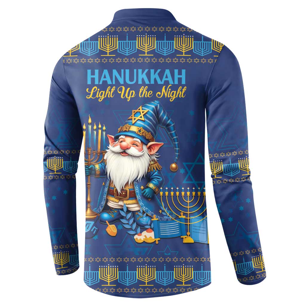 Hanukkah Jewish Star of David Button Sweatshirt Chilling With My Gnomies LT9 - Wonder Print Shop