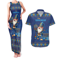 Hanukkah Jewish Star of David Couples Matching Tank Maxi Dress and Hawaiian Shirt Chilling With My Gnomies LT9 - Wonder Print Shop