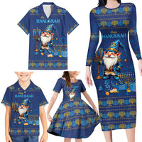 Hanukkah Jewish Star of David Family Matching Long Sleeve Bodycon Dress and Hawaiian Shirt Chilling With My Gnomies LT9 - Wonder Print Shop