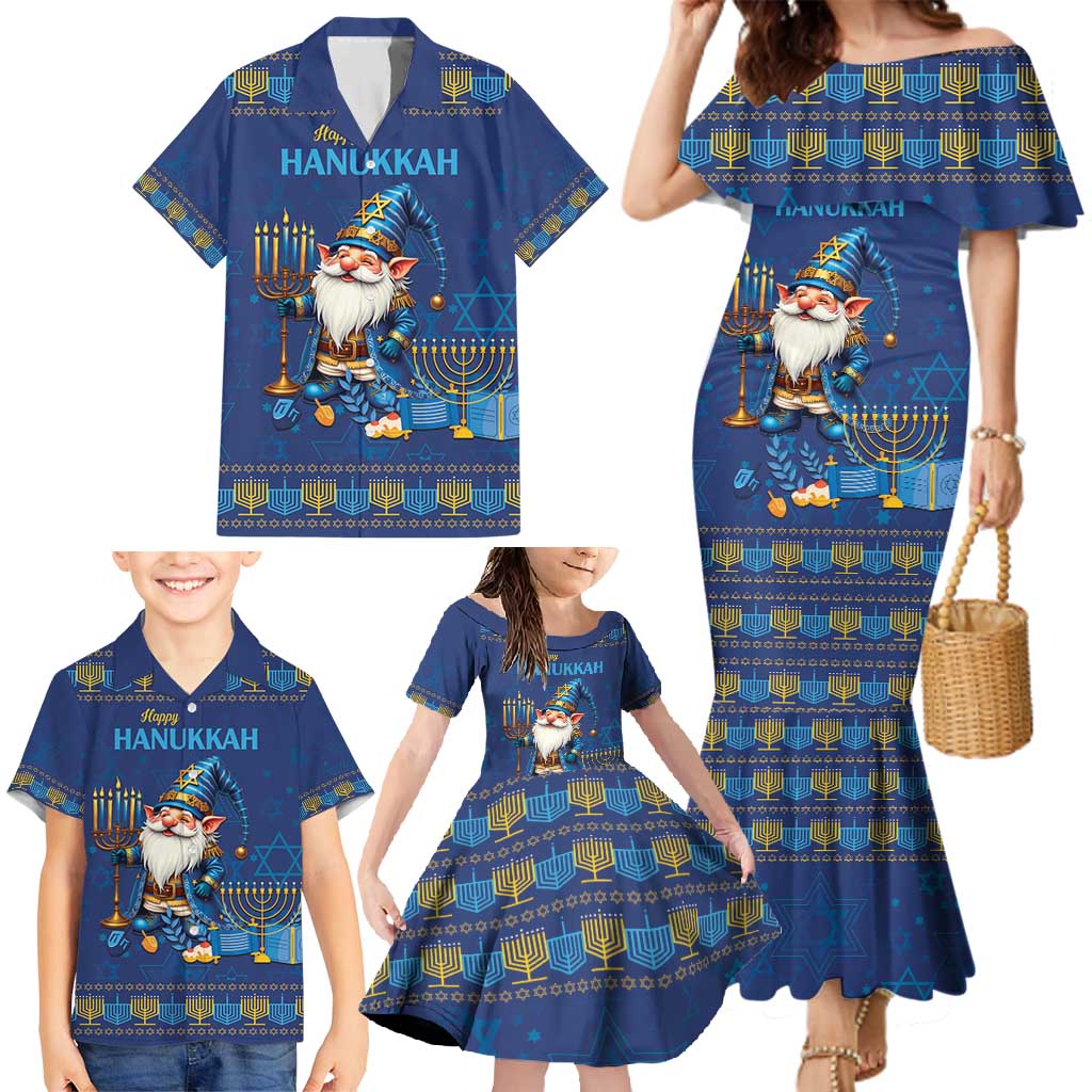 Hanukkah Jewish Star of David Family Matching Mermaid Dress and Hawaiian Shirt Chilling With My Gnomies LT9 - Wonder Print Shop
