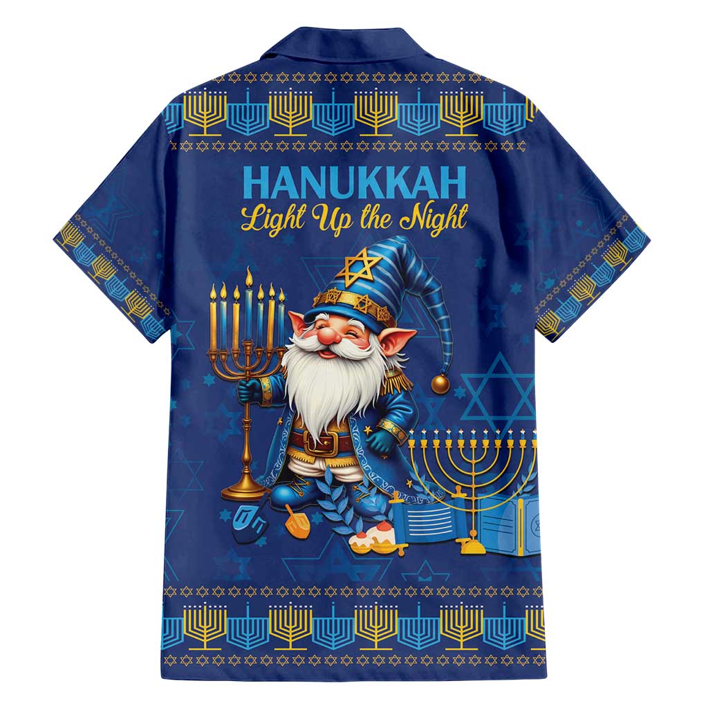 Hanukkah Jewish Star of David Family Matching Off Shoulder Short Dress and Hawaiian Shirt Chilling With My Gnomies LT9 - Wonder Print Shop