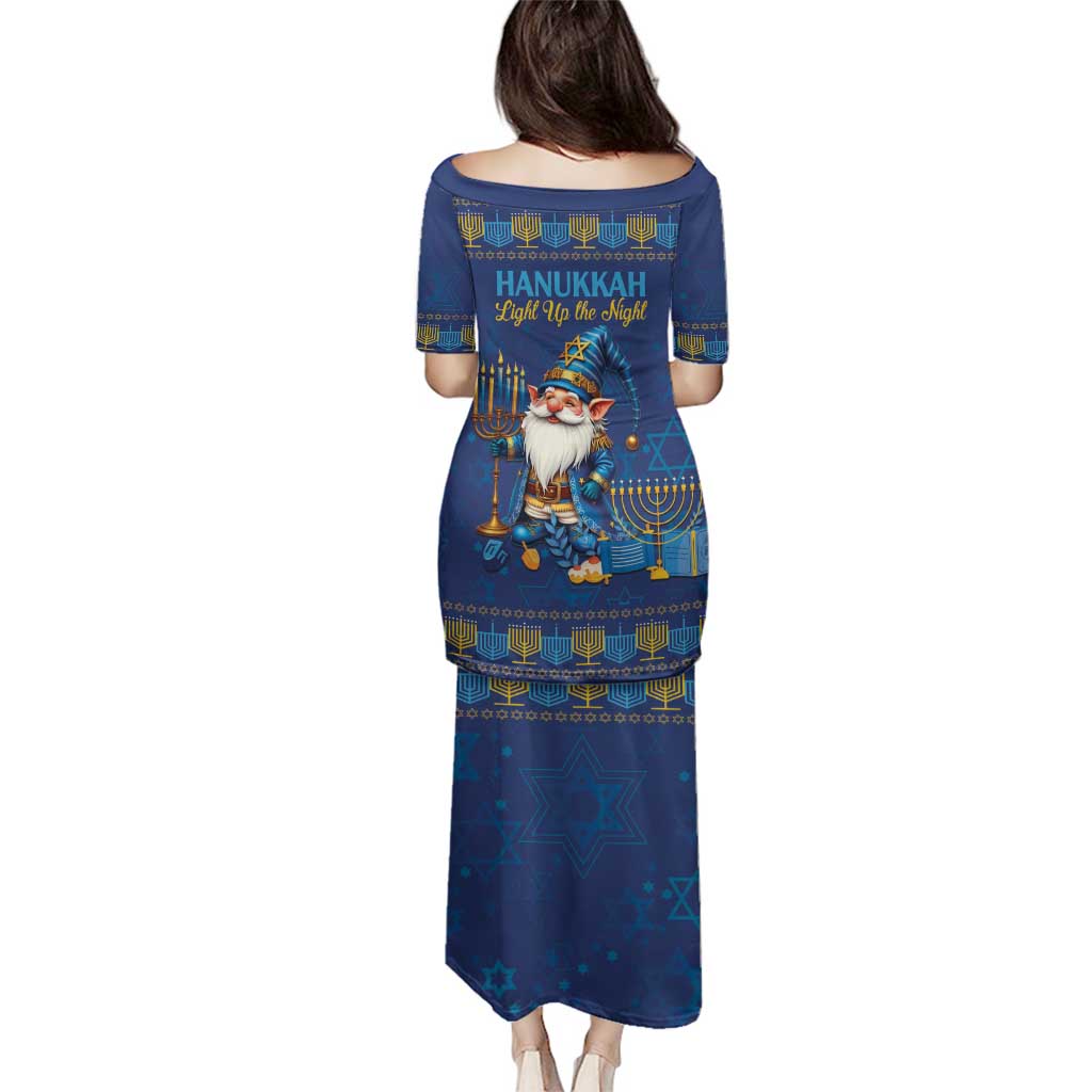 Hanukkah Jewish Star of David Family Matching Puletasi and Hawaiian Shirt Chilling With My Gnomies - Wonder Print Shop