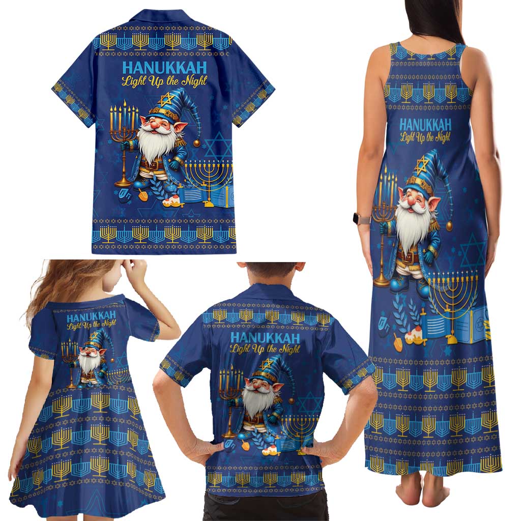 Hanukkah Jewish Star of David Family Matching Tank Maxi Dress and Hawaiian Shirt Chilling With My Gnomies - Wonder Print Shop