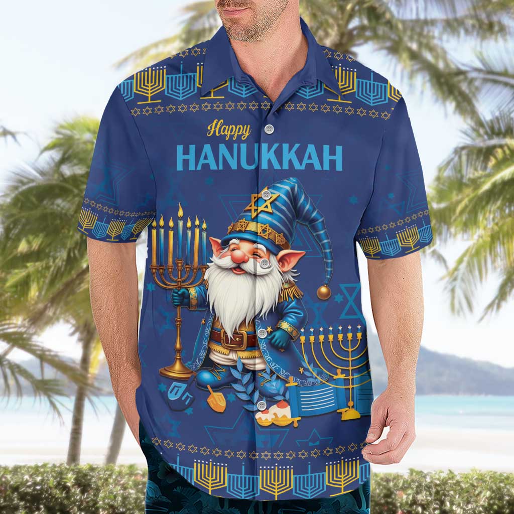 Hanukkah Jewish Star of David Hawaiian Shirt Chilling With My Gnomies - Wonder Print Shop