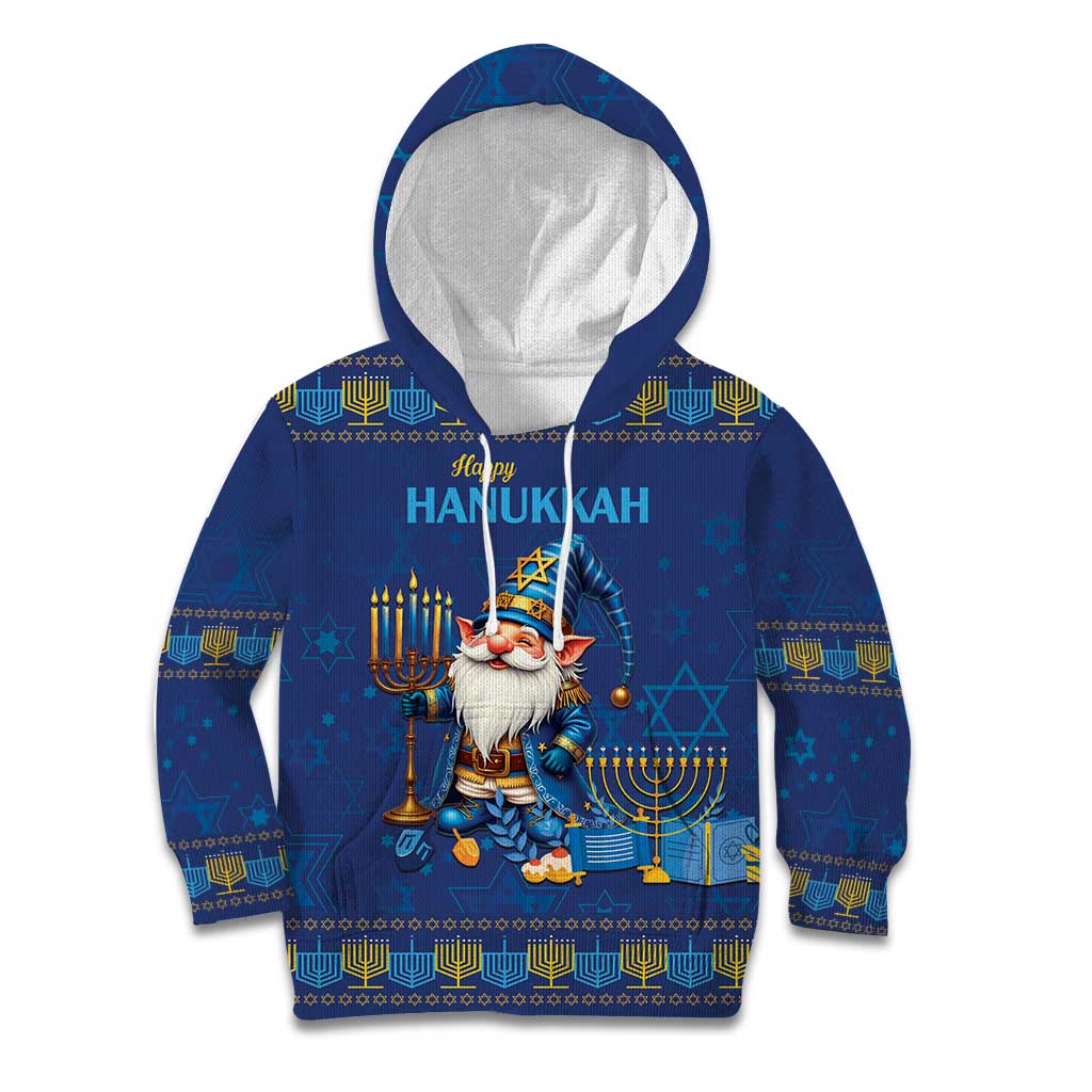 Hanukkah Jewish Star of David Kid Hoodie Chilling With My Gnomies - Wonder Print Shop