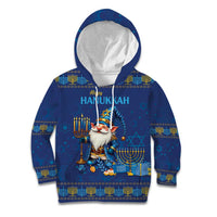 Hanukkah Jewish Star of David Kid Hoodie Chilling With My Gnomies - Wonder Print Shop