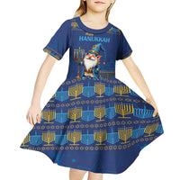 Hanukkah Jewish Star of David Kid Short Sleeve Dress Chilling With My Gnomies - Wonder Print Shop