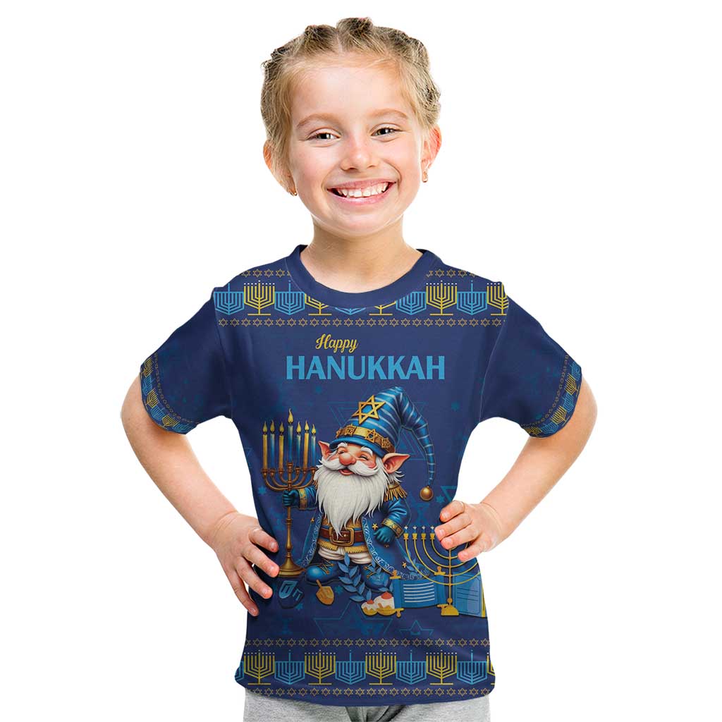 Hanukkah Jewish Star of David Kid T Shirt Chilling With My Gnomies - Wonder Print Shop
