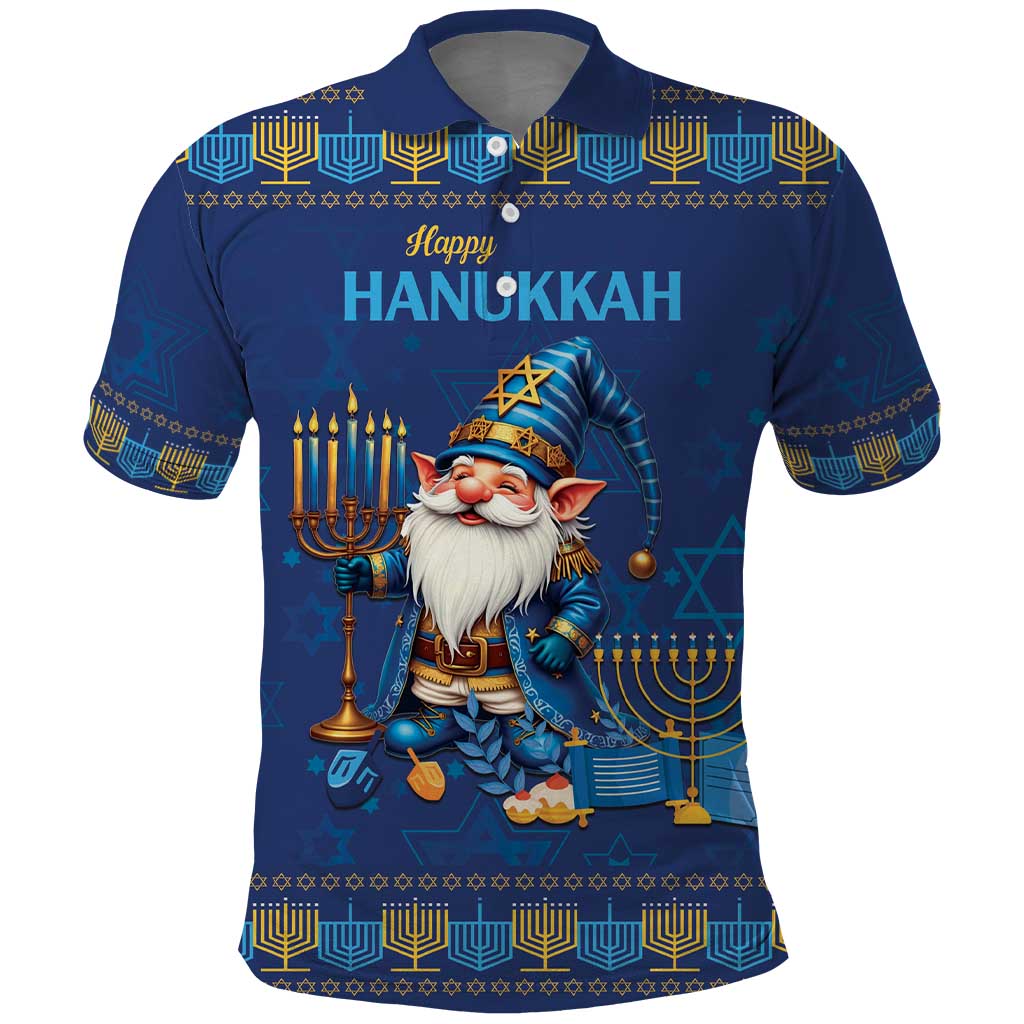Hanukkah Jewish Star of David Polo Shirt Chilling With My Gnomies - Wonder Print Shop