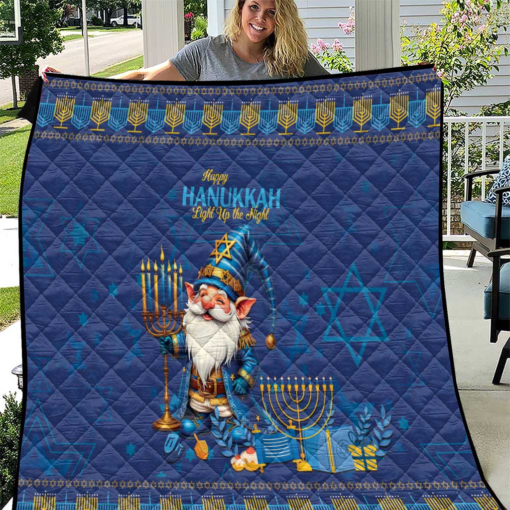 Hanukkah Jewish Star of David Quilt Chilling With My Gnomies - Wonder Print Shop
