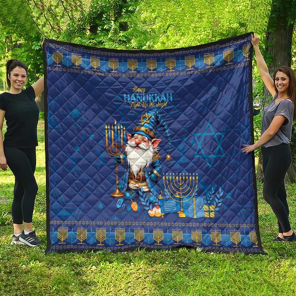 Hanukkah Jewish Star of David Quilt Chilling With My Gnomies - Wonder Print Shop