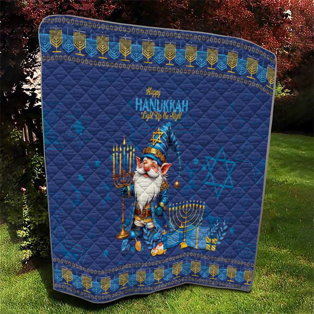 Hanukkah Jewish Star of David Quilt Chilling With My Gnomies - Wonder Print Shop