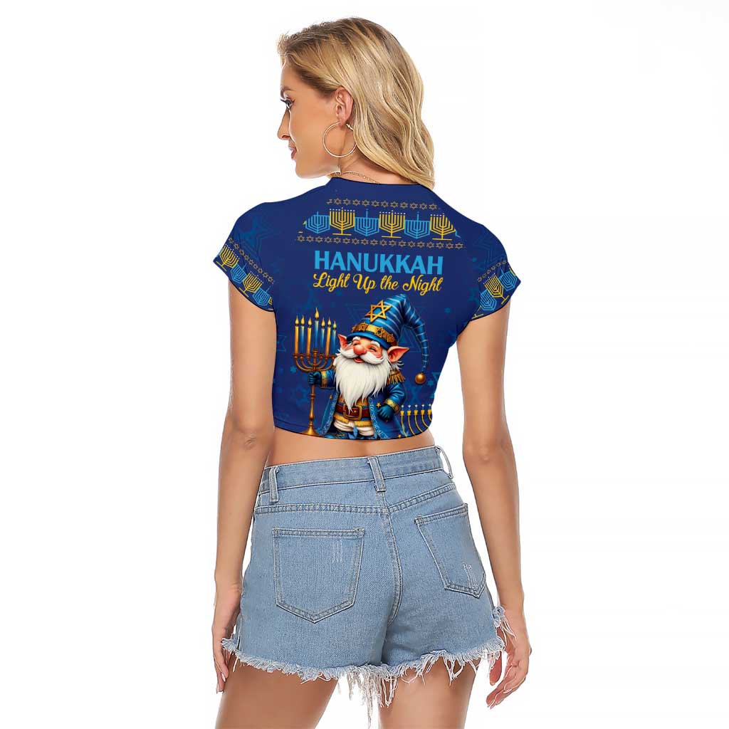 Hanukkah Jewish Star of David Raglan Cropped T Shirt Chilling With My Gnomies - Wonder Print Shop