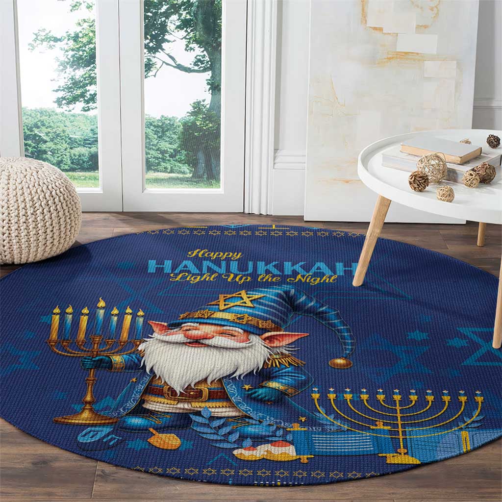 Hanukkah Jewish Star of David Round Carpet Chilling With My Gnomies