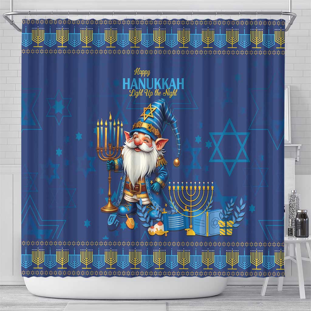 Hanukkah Jewish Star of David Shower Curtain Chilling With My Gnomies
