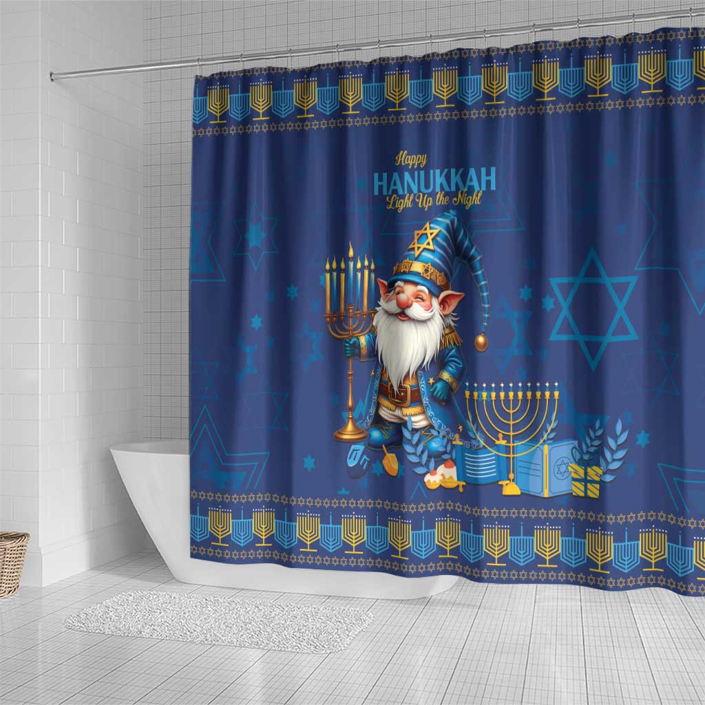 Hanukkah Jewish Star of David Shower Curtain Chilling With My Gnomies