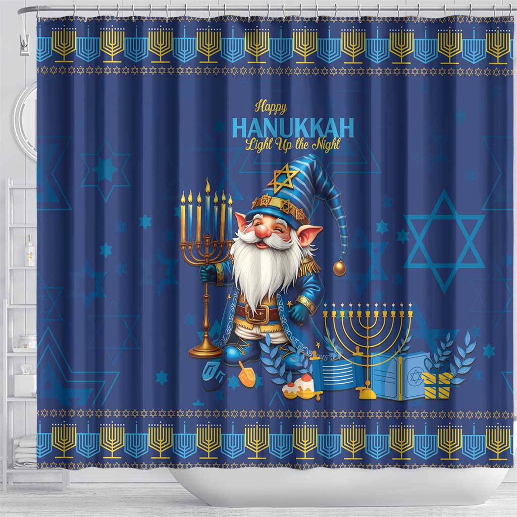 Hanukkah Jewish Star of David Shower Curtain Chilling With My Gnomies