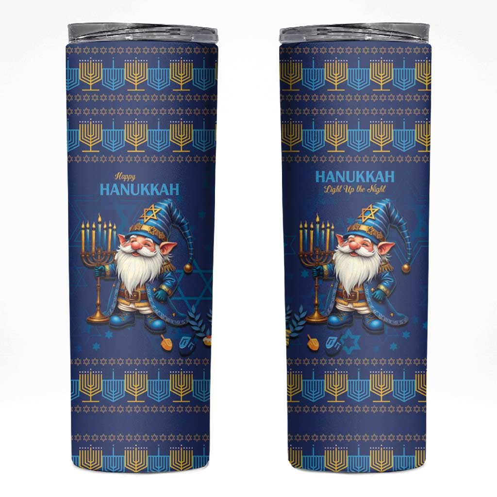 Hanukkah Jewish Star of David Skinny Tumbler Chilling With My Gnomies - Wonder Print Shop