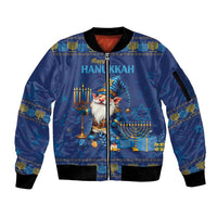 Hanukkah Jewish Star of David Sleeve Zip Bomber Jacket Chilling With My Gnomies - Wonder Print Shop