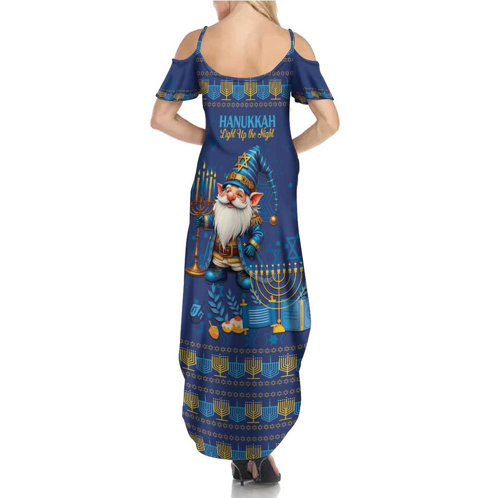 Hanukkah Jewish Star of David Summer Maxi Dress Chilling With My Gnomies - Wonder Print Shop