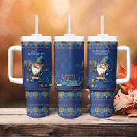 Hanukkah Jewish Star of David Tumbler With Handle Chilling With My Gnomies - Wonder Print Shop