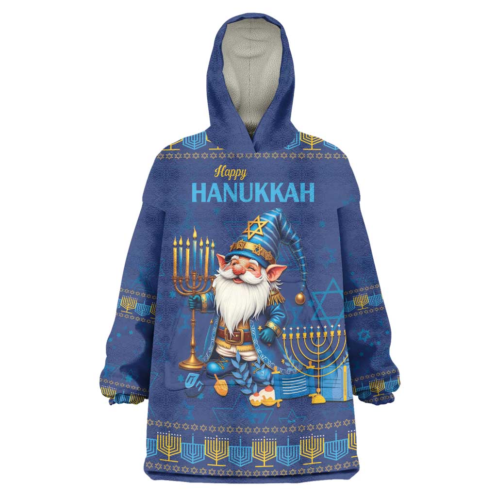 Hanukkah Jewish Star of David Wearable Blanket Hoodie Chilling With My Gnomies - Wonder Print Shop