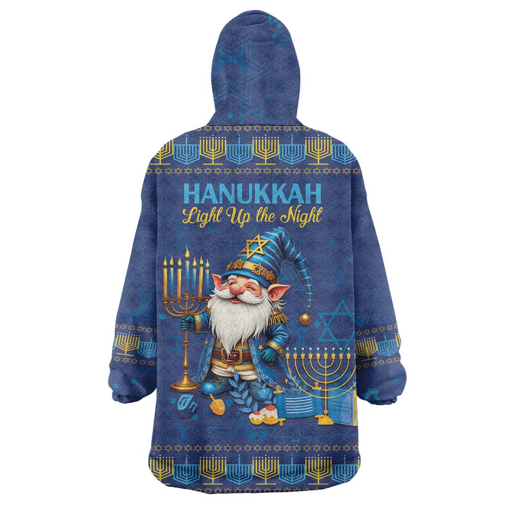 Hanukkah Jewish Star of David Wearable Blanket Hoodie Chilling With My Gnomies - Wonder Print Shop