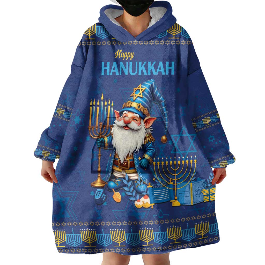 Hanukkah Jewish Star of David Wearable Blanket Hoodie Chilling With My Gnomies - Wonder Print Shop
