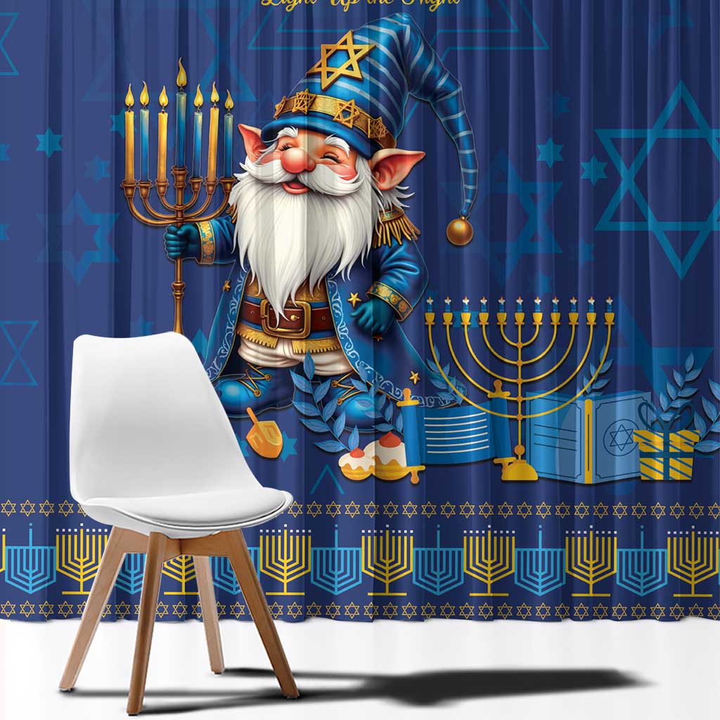 Hanukkah Jewish Star of David Window Curtain Chilling With My Gnomies - Wonder Print Shop