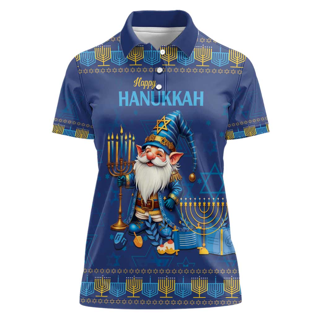 Hanukkah Jewish Star of David Women Polo Shirt Chilling With My Gnomies - Wonder Print Shop