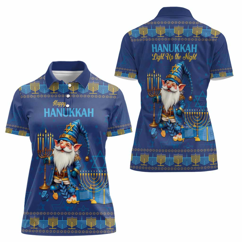 Hanukkah Jewish Star of David Women Polo Shirt Chilling With My Gnomies - Wonder Print Shop