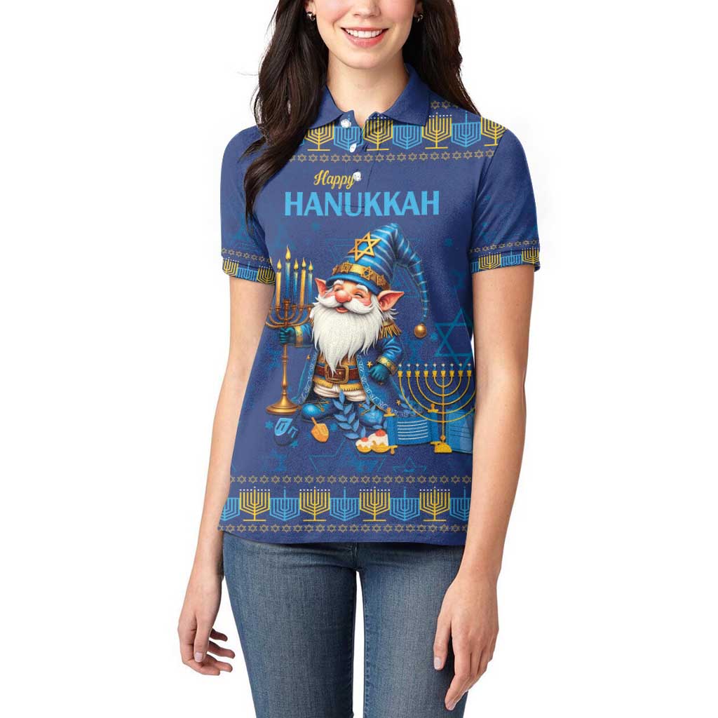 Hanukkah Jewish Star of David Women Polo Shirt Chilling With My Gnomies - Wonder Print Shop