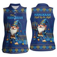 Hanukkah Jewish Star of David Women Sleeveless Polo Shirt Chilling With My Gnomies - Wonder Print Shop